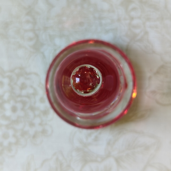 Vintage Joe St Clair Glass Bell Paperweight Red Flowers - Picture 2 of 5